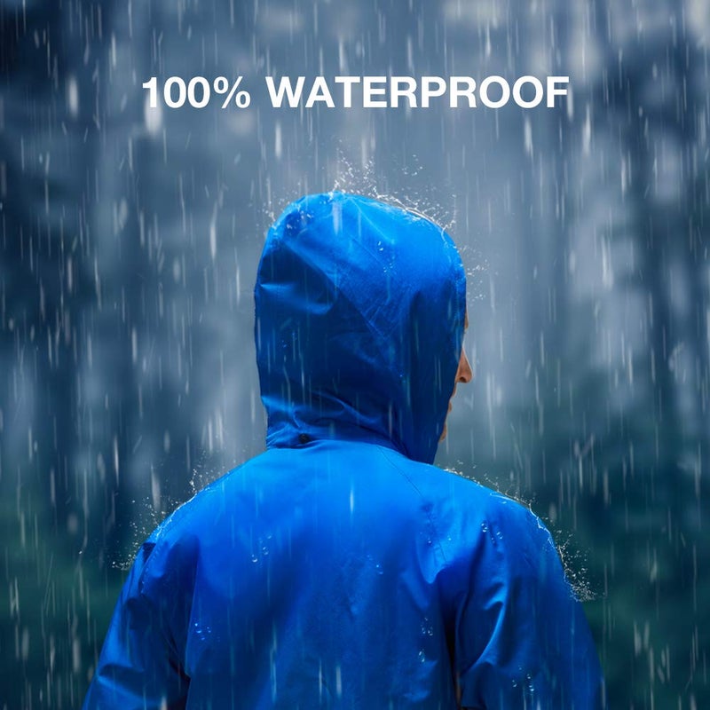 TIDEWE Rain Suit  Waterproof Breathable Lightweight Rainwear (Blue Size L) - Image 3
